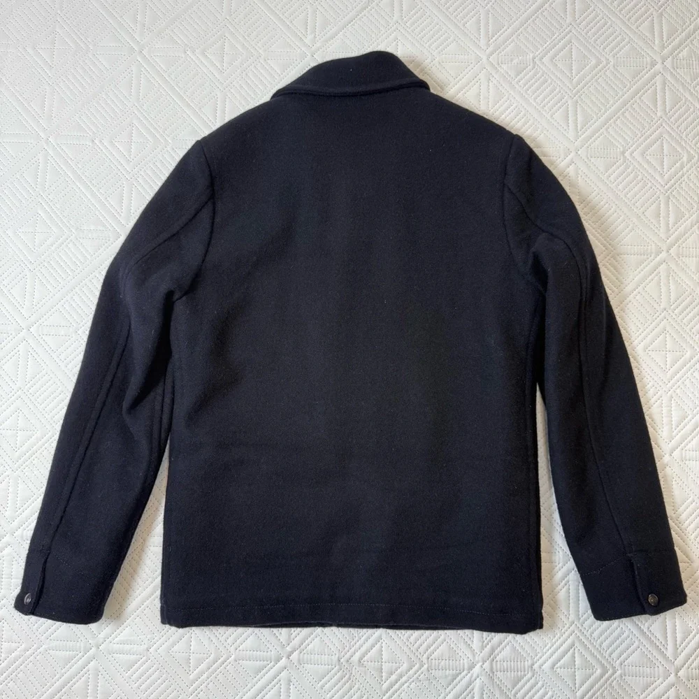 J. Crew Wool Sherpa Lined Skiff Jacket Size S Navy
